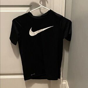 Nike Kids Black Tee with White Logo
